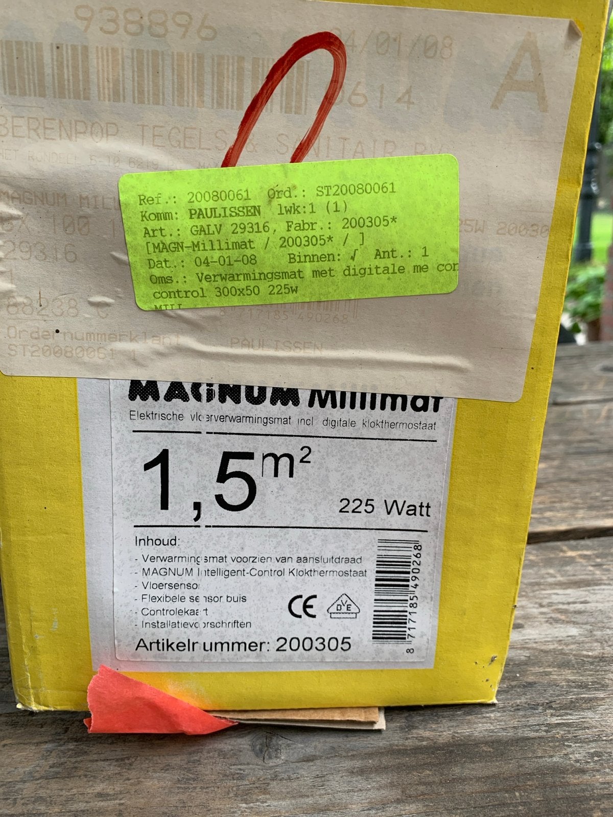 MAGNUM Millimat elektrische vloerverwarming 1,5m² 225W, Ophalen, Minder dan 30 cm, Overige typen, Nieuw