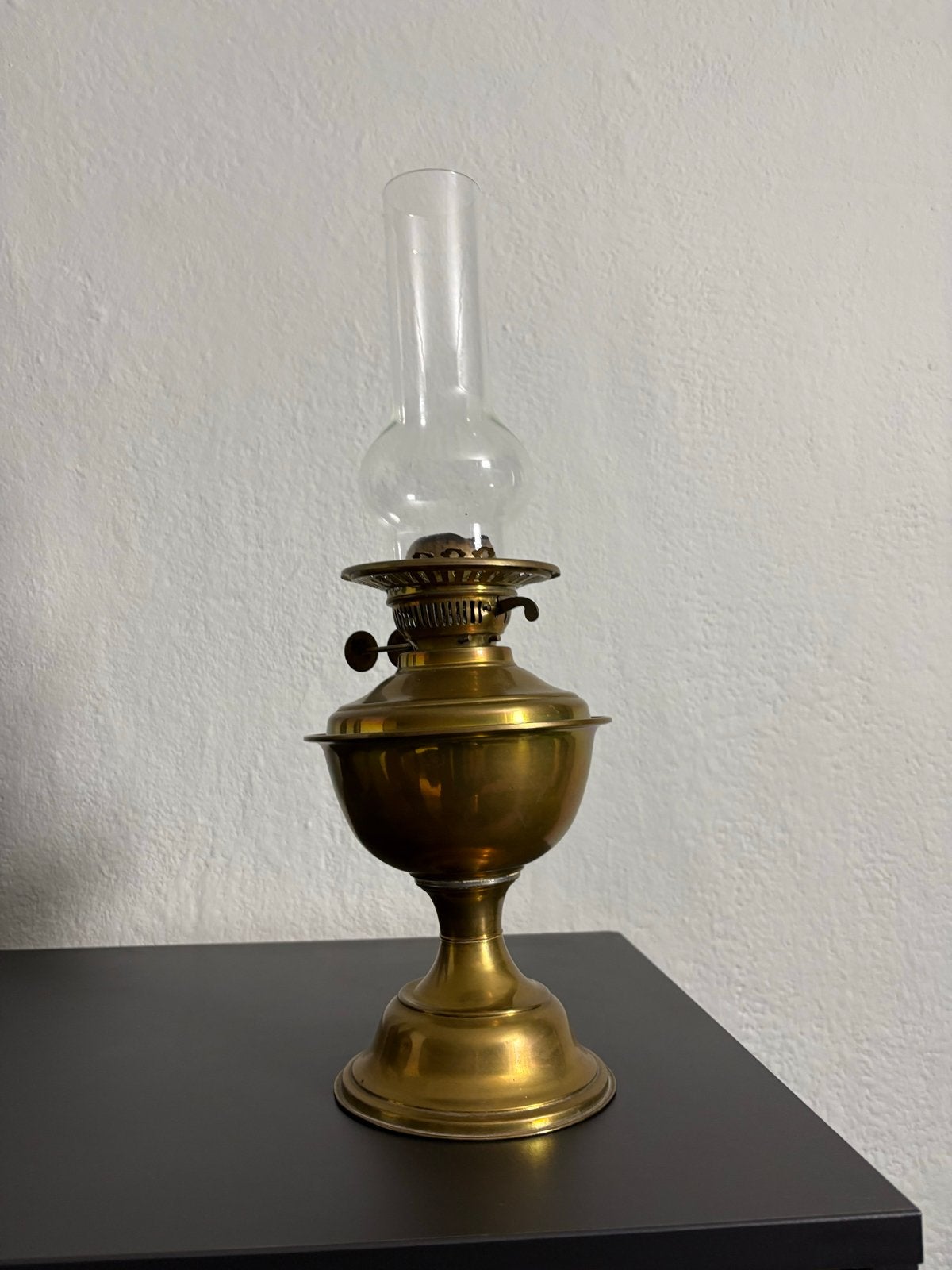 Antieke Messing Olielamp - Klassieke Verlichting, Antiek en Kunst, Ophalen of Verzenden