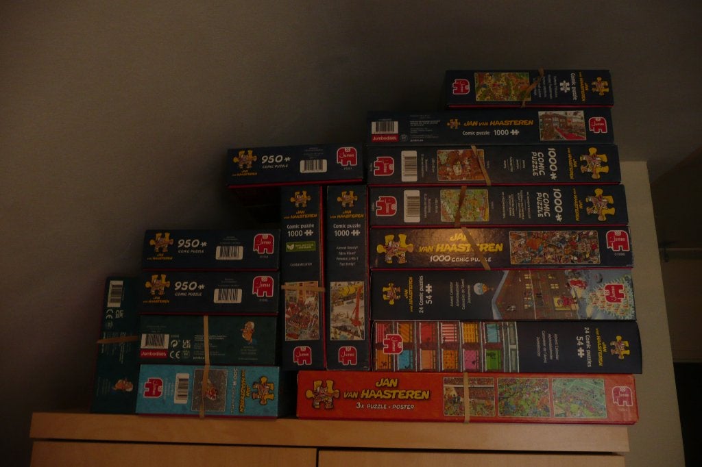 Verzameling puzzels Jan van Haasteren JvH Jumbo, Ophalen of Verzenden, 500 t/m 1500 stukjes, Zo goed als nieuw, Legpuzzel