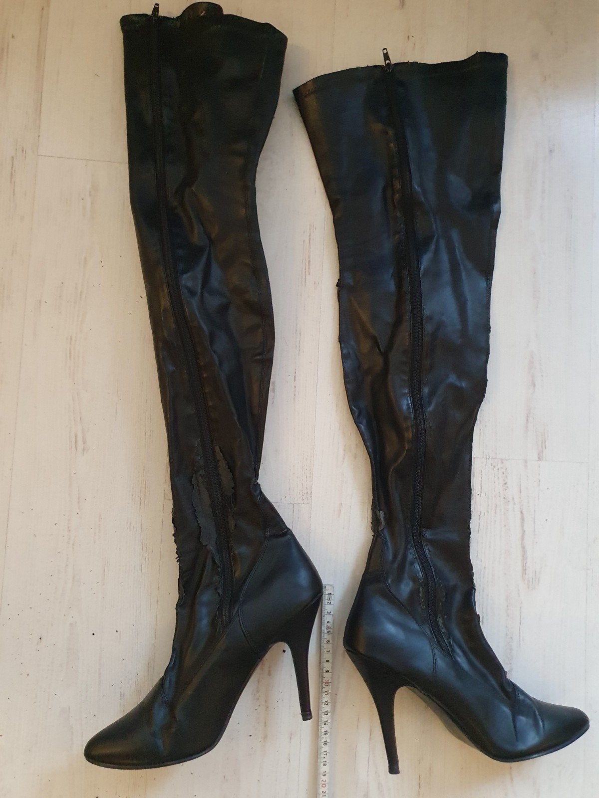 Kinky laarzen zwart, Ophalen, Hoge laarzen, Zwart, Gedragen
