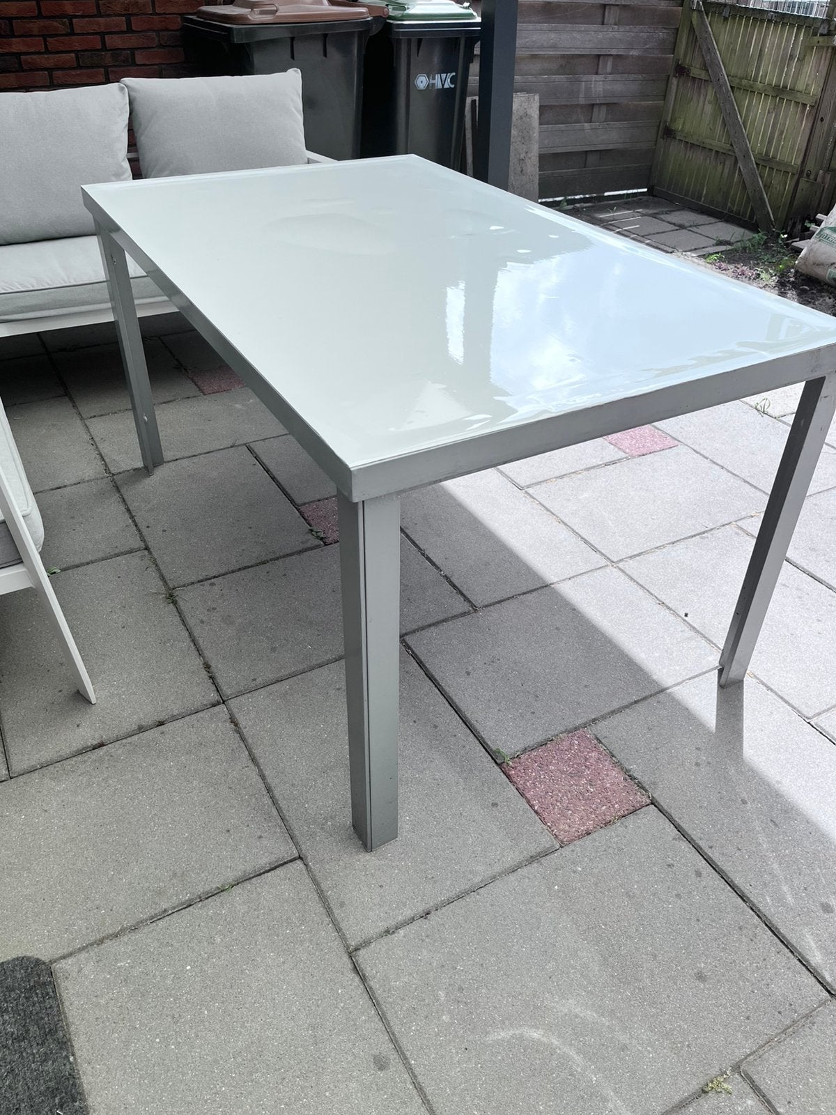 Tuintafel 150x90 cm, Tuin en Terras, Tuintafels, Ophalen, Zo goed als nieuw, Rechthoekig, Aluminium