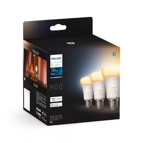 Philips Hue E27 white ambiance 3-pack (NIEUW), Huis en Inrichting, Lampen | Spots, Kunststof, Smart, Nieuw, LED