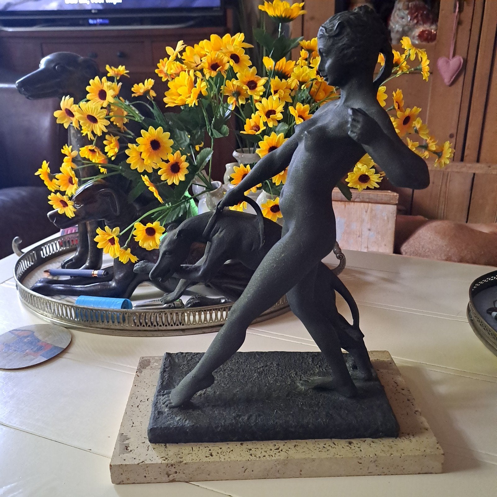 Windhond (Diana met windhond), Ophalen of Verzenden, Mens