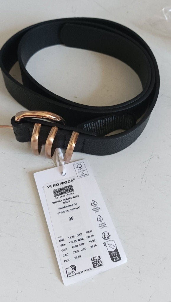 Vero Moda dames riem Zwart/Goud Maat 95, Kleding | Dames, Minder dan 3 cm, Vero Moda, Zwart, Heupriem
