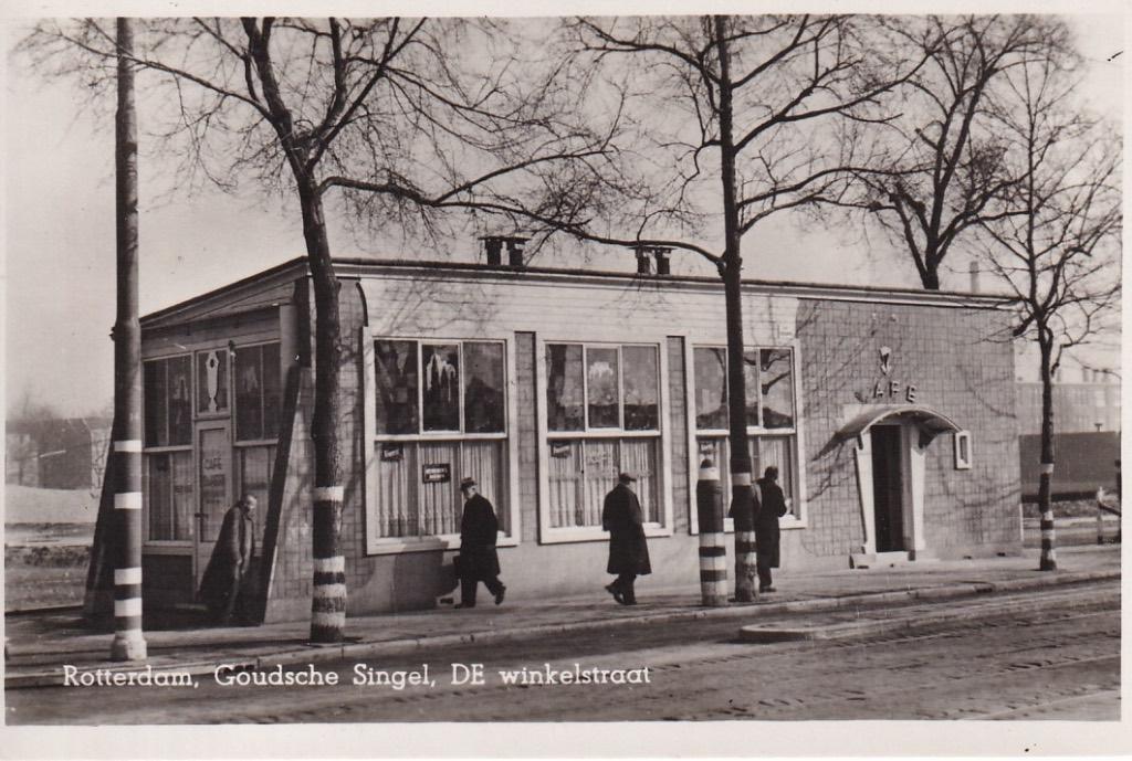 715K Rotterdam Goudschesingel noodwinkels café verduistering, Ophalen of Verzenden, 1940 tot 1960, Ongelopen, Zuid-Holland
