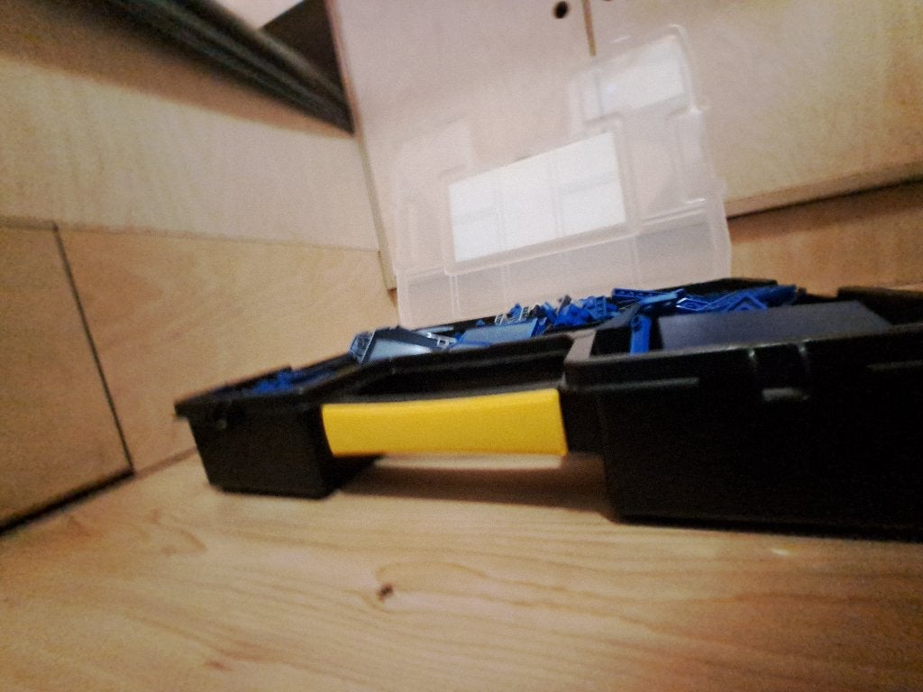Blauwe echte LEGO bouwstenen in handige opbergkoffer, Ophalen of Verzenden, Zo goed als nieuw, Overige merken