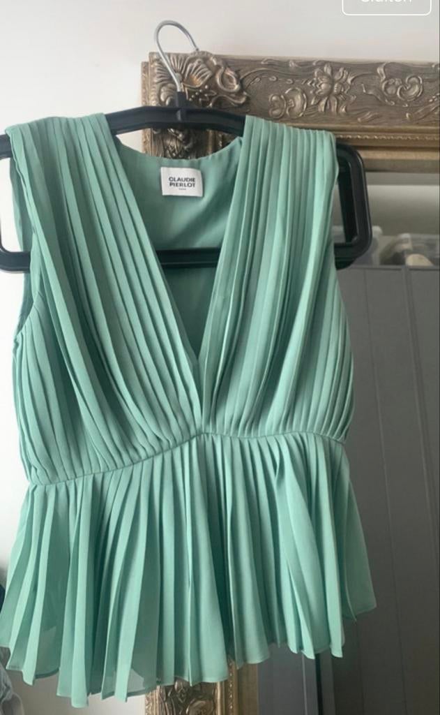 ZGAN Claudie Pierlot Groene Top Maat 36 (S), Kleding | Dames, Ophalen of Verzenden, Zo goed als nieuw, Groen, Maat 36 (S)