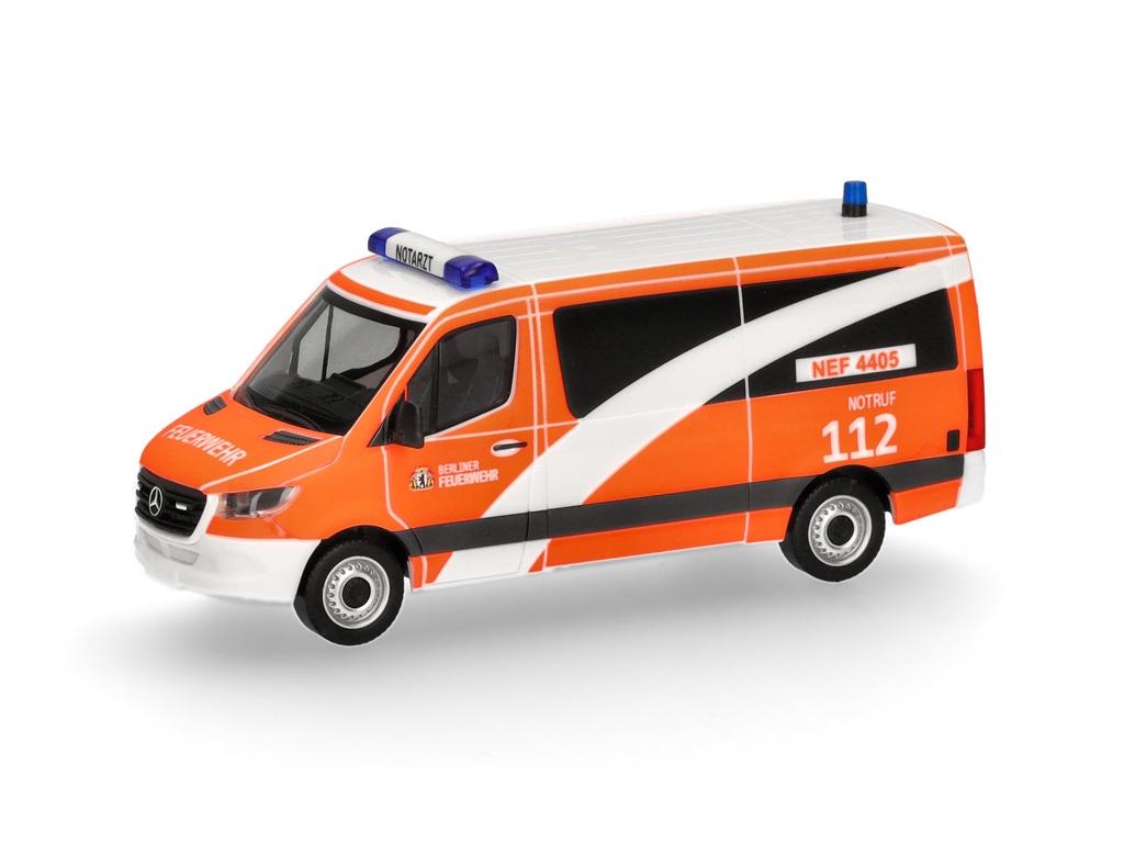 Herpa 099066 MB Sprinter '18 Berliner Feuerwehr/Notarzt 1:87, Ophalen of Verzenden, Nieuw, Bus of Vrachtwagen, Herpa