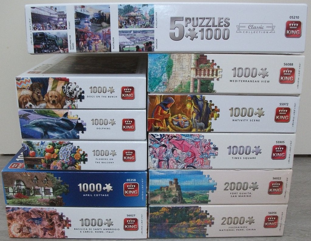 Diverse *** PUZZELS KING *** 15 stuks, Ophalen of Verzenden, 500 t/m 1500 stukjes, Zo goed als nieuw, Legpuzzel