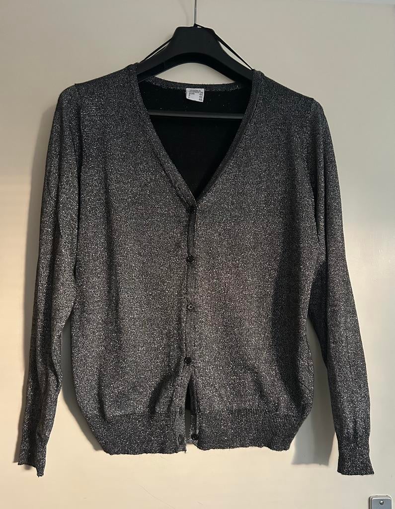 Lurex damesvestje, Ophalen, Zo goed als nieuw, Maat 42/44 (L), Zwart