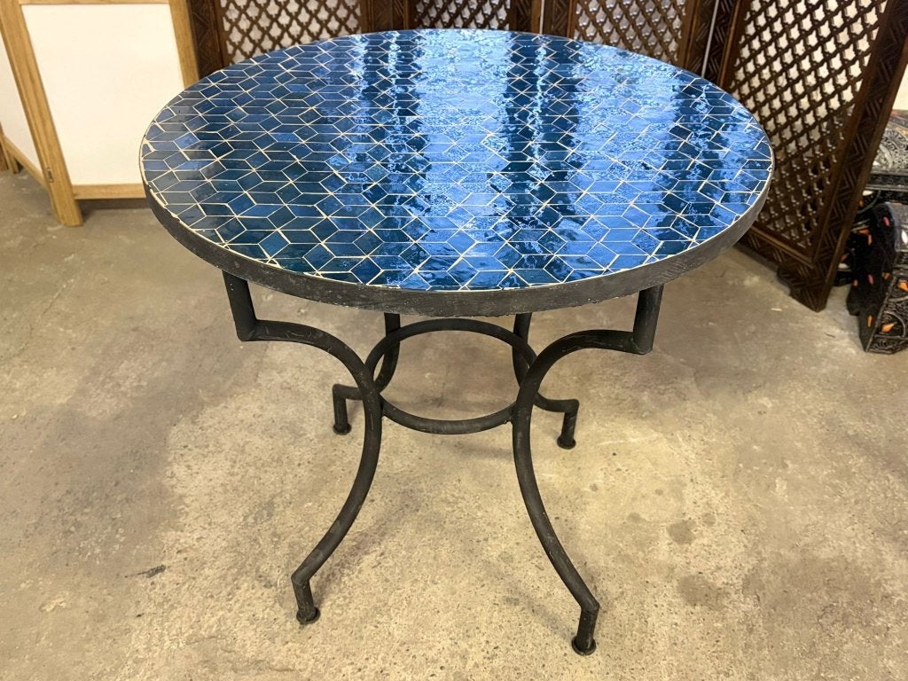 Mozaiek blauwe tafel, Ophalen of Verzenden