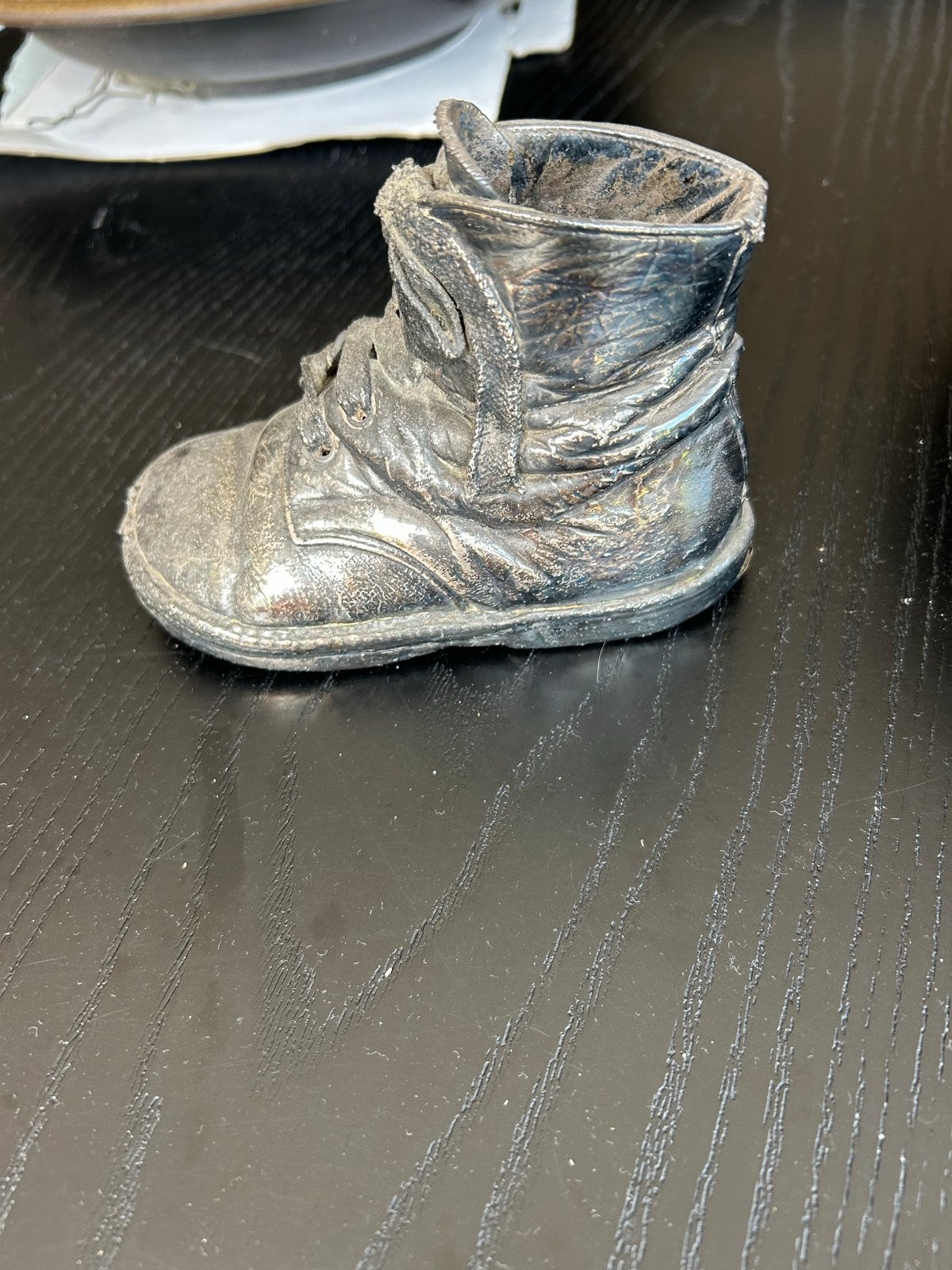 Vintage Baby Schoentje Brons Gecoat - Uniek Decoratiestuk, Ophalen of Verzenden