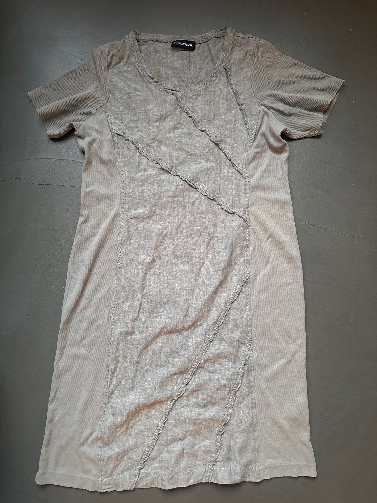 Doris Streich. - jurk - zand kleur - maat 44, Doris Streich., Beige, Maat 42/44 (L), Ophalen of Verzenden
