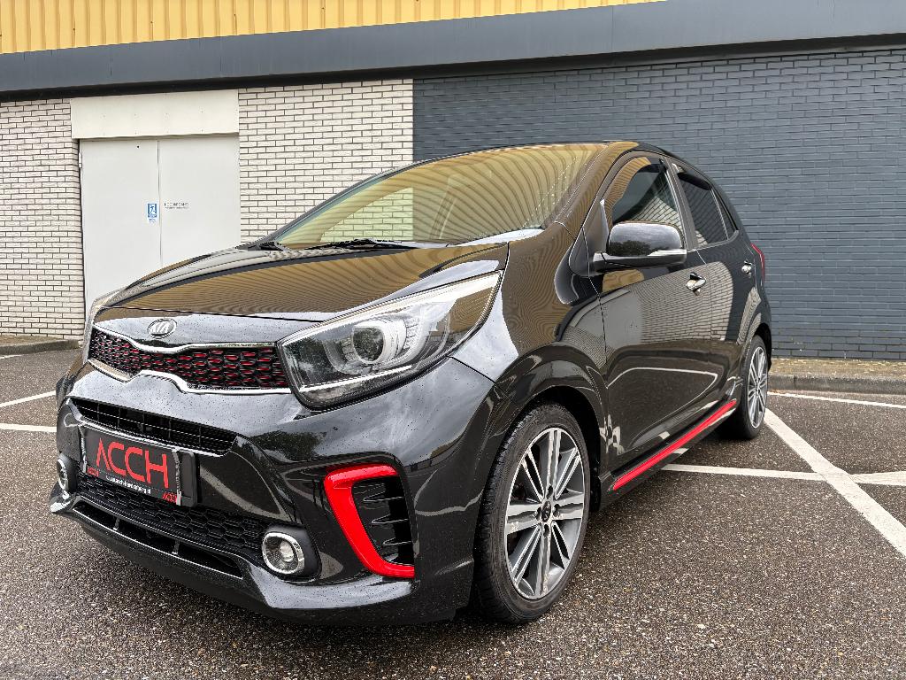 Kia Picanto GT-Line 101Pk | Panoramadak| Camera| Airco| Leer, Auto's, Voorwielaandrijving, 101 pk, 400 kg, Zwart