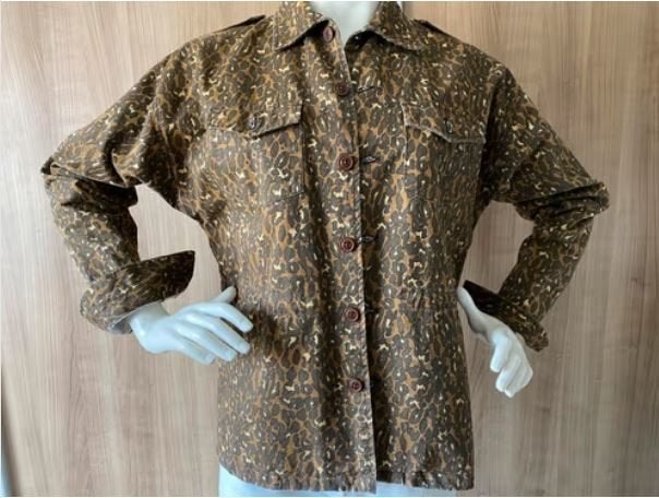 Leopardprint jasje met trekkoord mt. L, Bruin, Maat 42/44 (L), Ophalen of Verzenden, Zo goed als nieuw