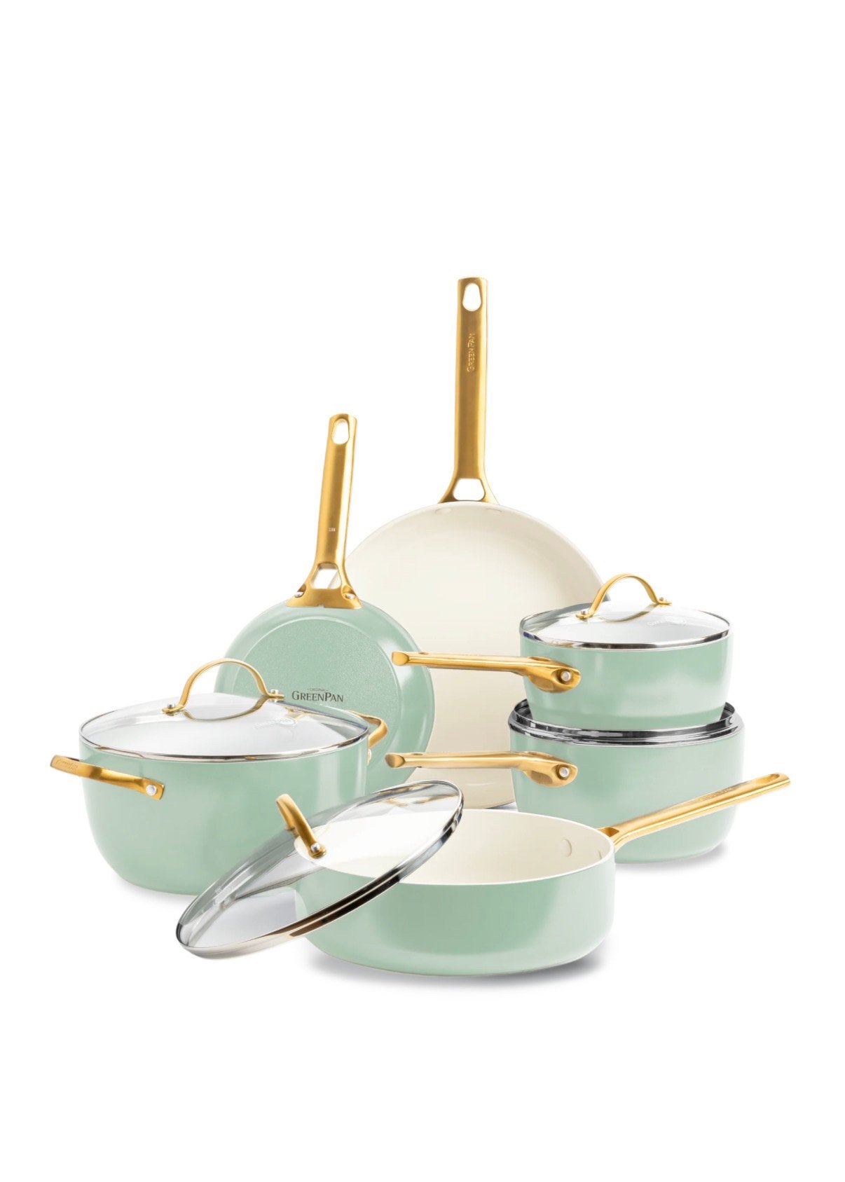 Nieuwe greenpan Collection 10-delige pannenset Pastel Groen, Ophalen of Verzenden, Nieuw, Overige materialen, Pannenset