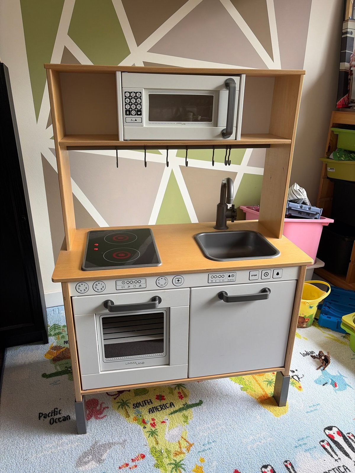IKEA Duktig Speelkeuken met Limmaland stickers, Ophalen, Gebruikt, Hout, Speelkeuken