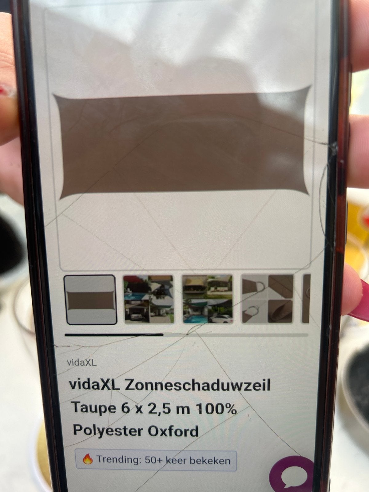 Zo goed als nieuw vidaXL Schaduwdoek Taupe 6x2,5m, Verzenden, Zo goed als nieuw