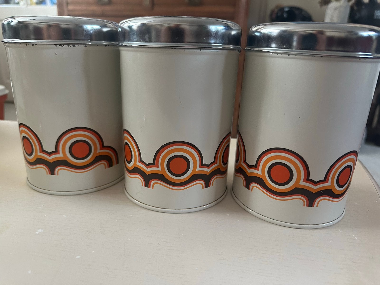 Set van 3 vintage bewaarbussen jaren '70 - Retro design, Ophalen of Verzenden