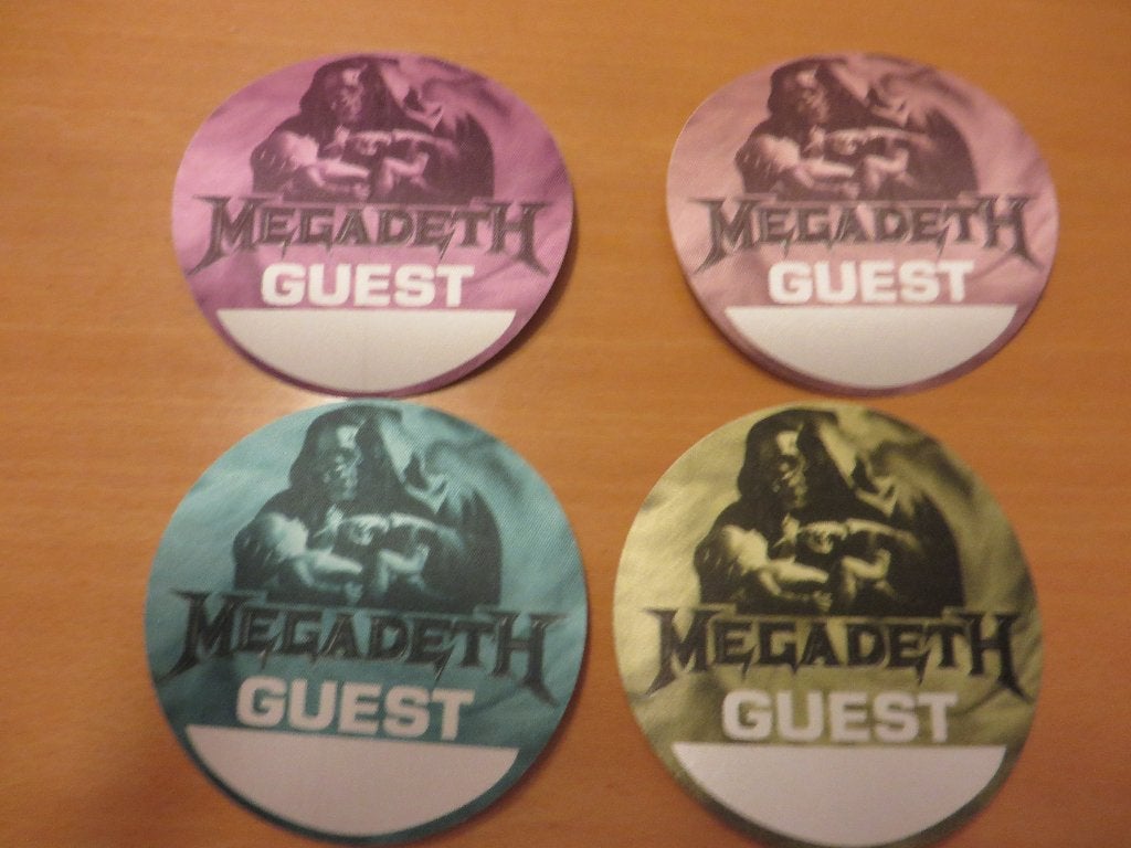 Megadeth 50 ongebruikte concert passen backstage STUNT, Ducoso, Nieuw, Ophalen of Verzenden, Foto of Kaart