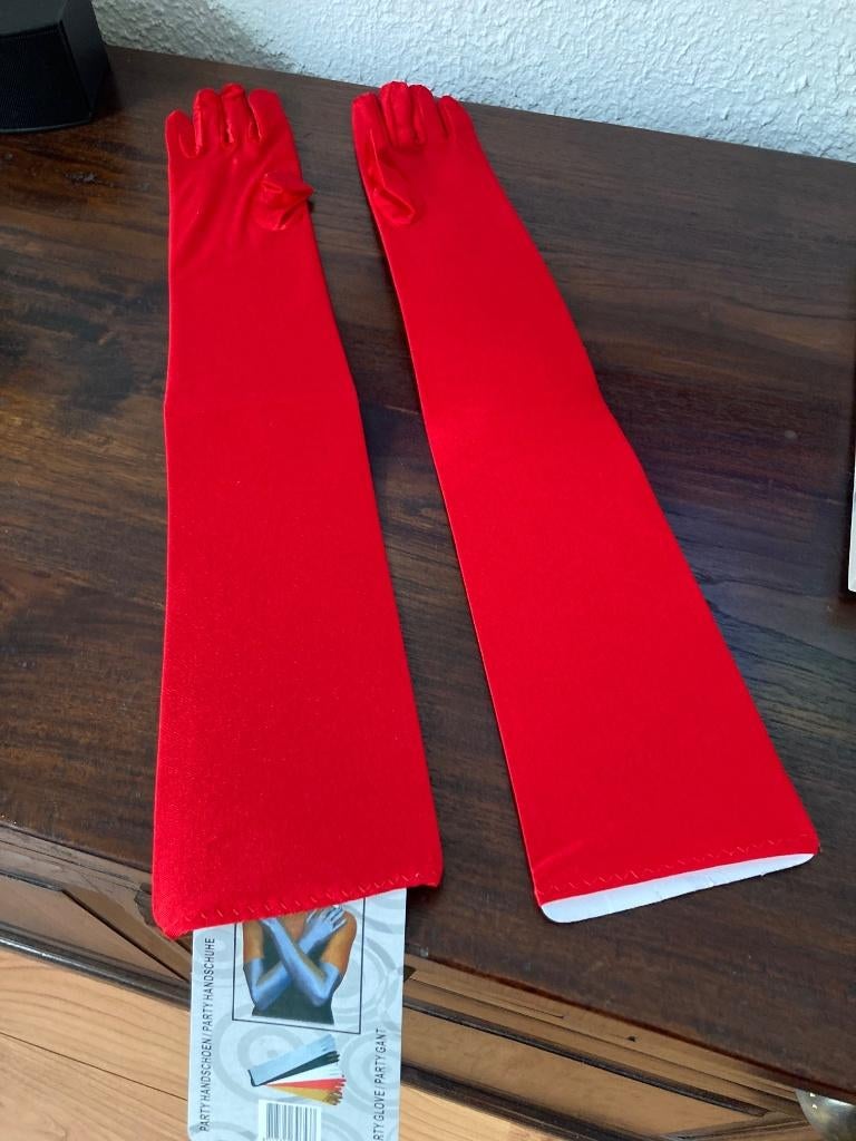 Mooie sexy lange handschoenen Rood Nieuw, Ophalen of Verzenden, Nieuw, Maat 38/40 (M), Handschoenen