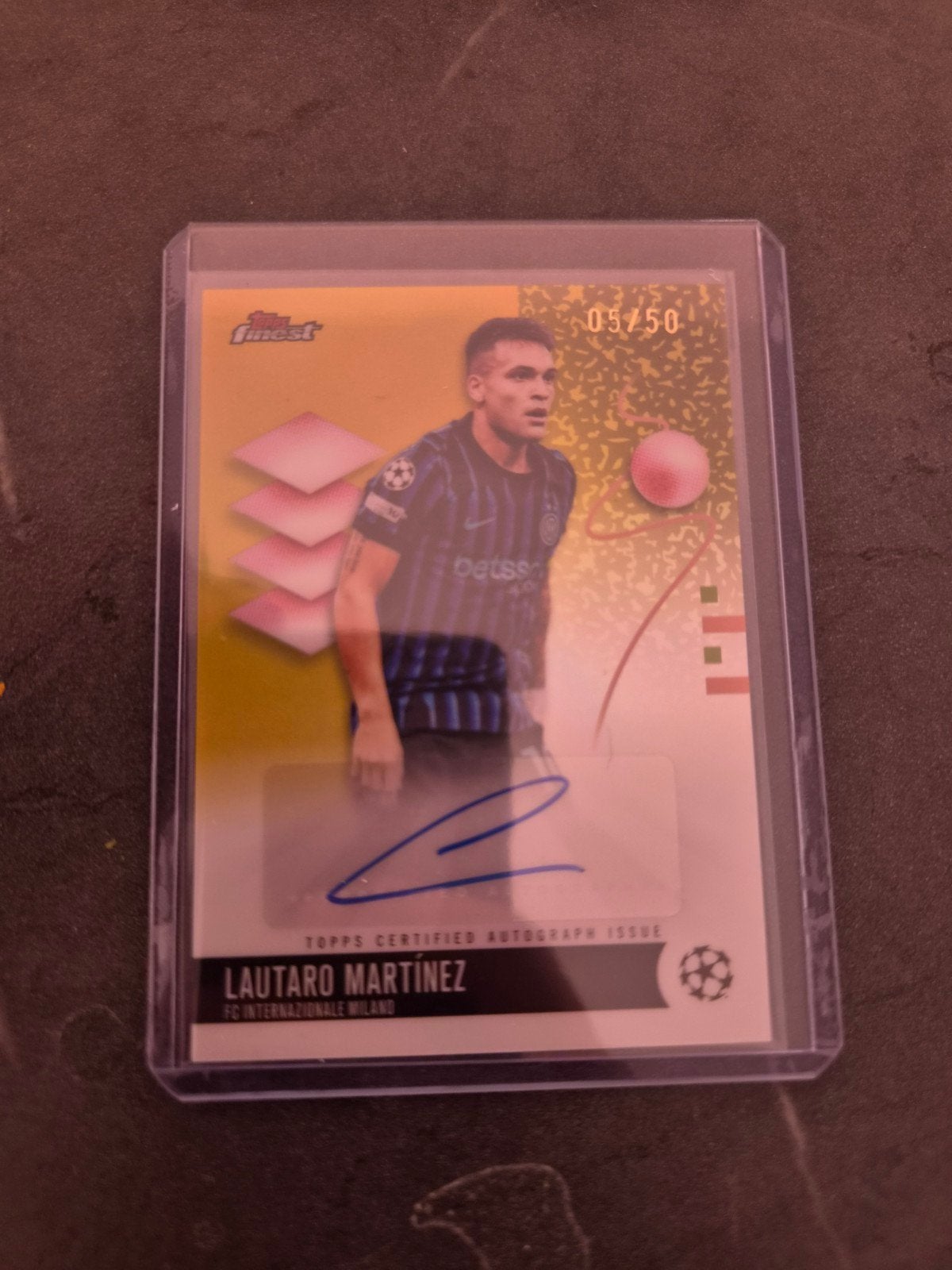 Lautaro Martínez Topps Finest Autographed Kaart 05/50, Verzamelen, Sportartikelen en Voetbal, Ophalen of Verzenden