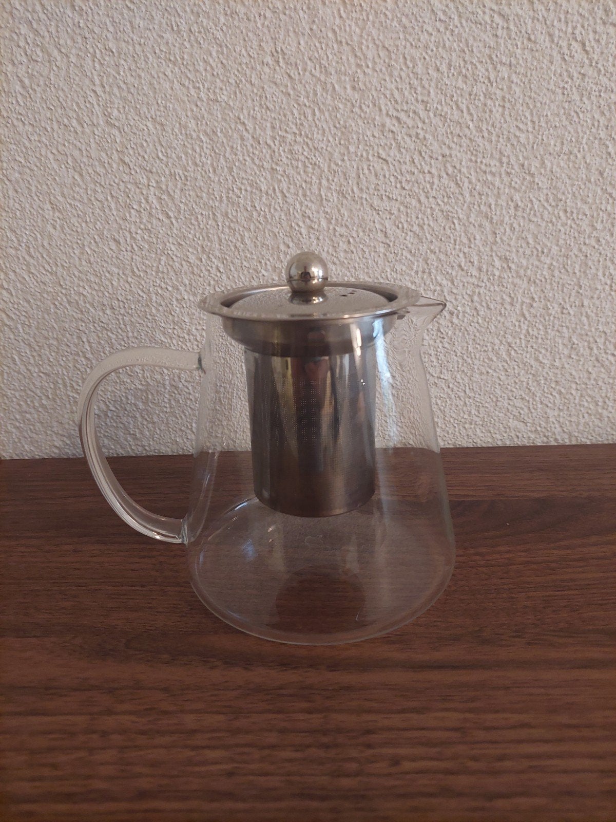 Glazen theepot met filter - kleine gebruikssporen, Theepot/fluitketel, Ophalen, Gebruikt, Glas