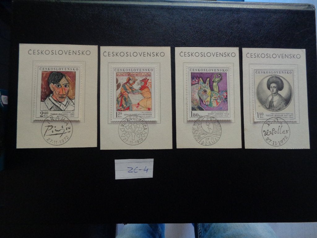 tsjechoslowakije - briefstukjes / kunstwerken 1972 (zc-4), Ophalen of Verzenden, Overige landen, Gestempeld