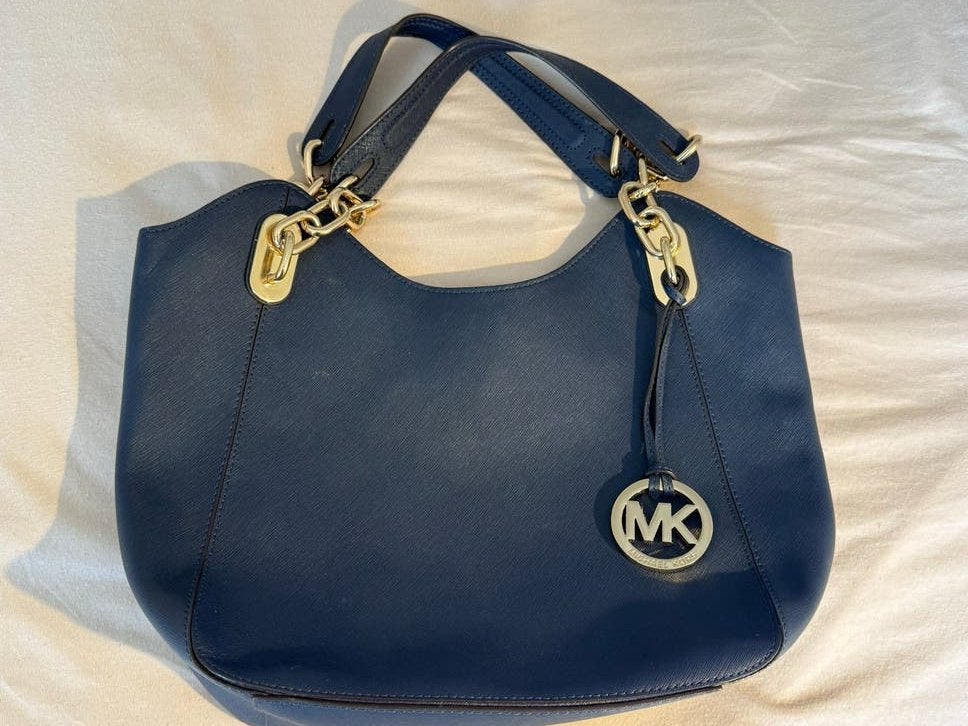 Michael Kors Tote - Donkerblauw, Zeer Netjes, Ophalen of Verzenden, Gebruikt, Blauw, Shopper