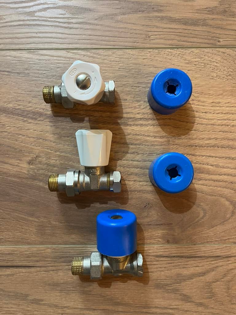 Nieuw 3x Comap radiatorkraan recht 1/2” cv verwarming, Ophalen of Verzenden, Zo goed als nieuw