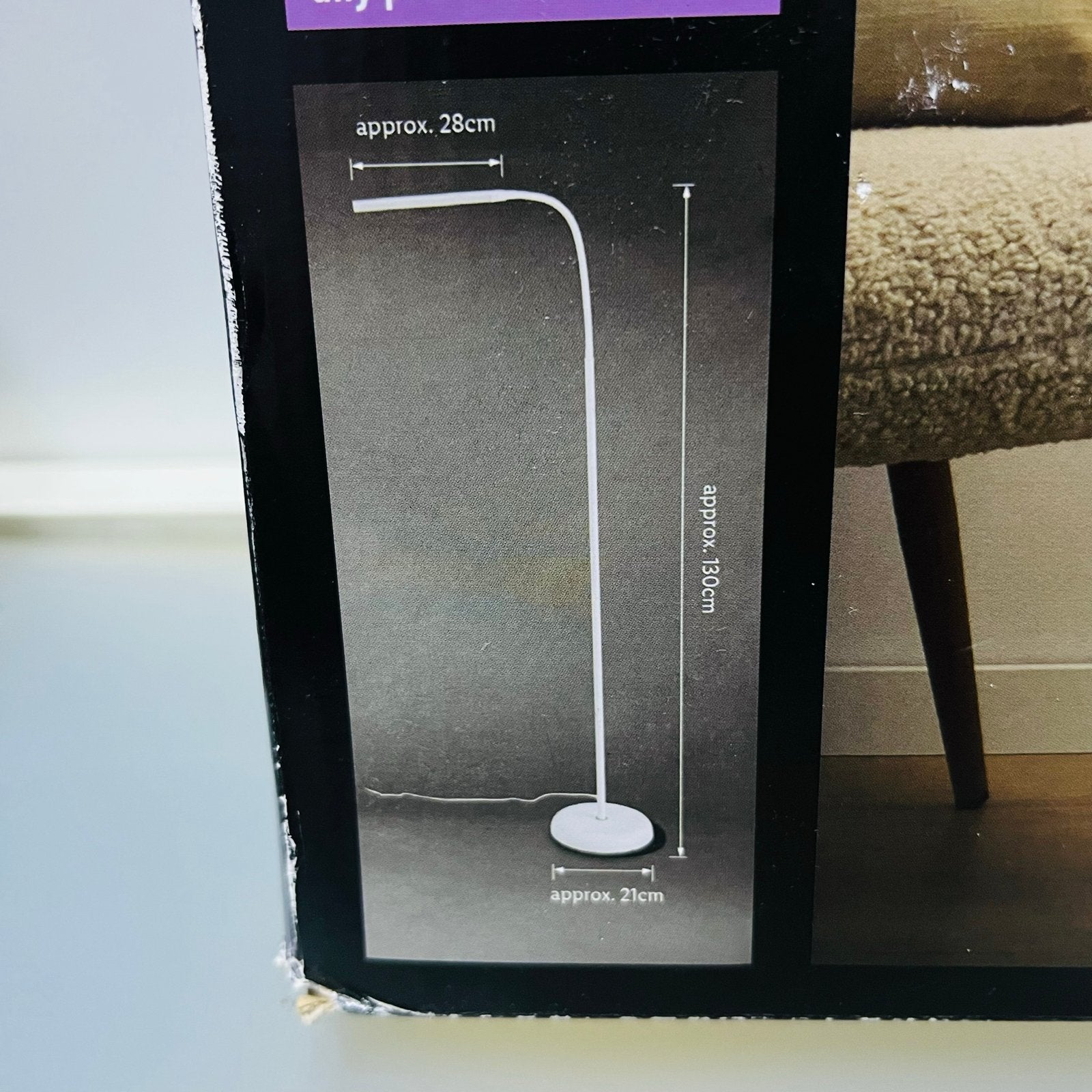 LIVARNO home LED Vloerlamp - Wit, 166cm, Dimbaar, Huis en Inrichting, Lampen | Vloerlampen, Ophalen of Verzenden, Nieuw, Metaal