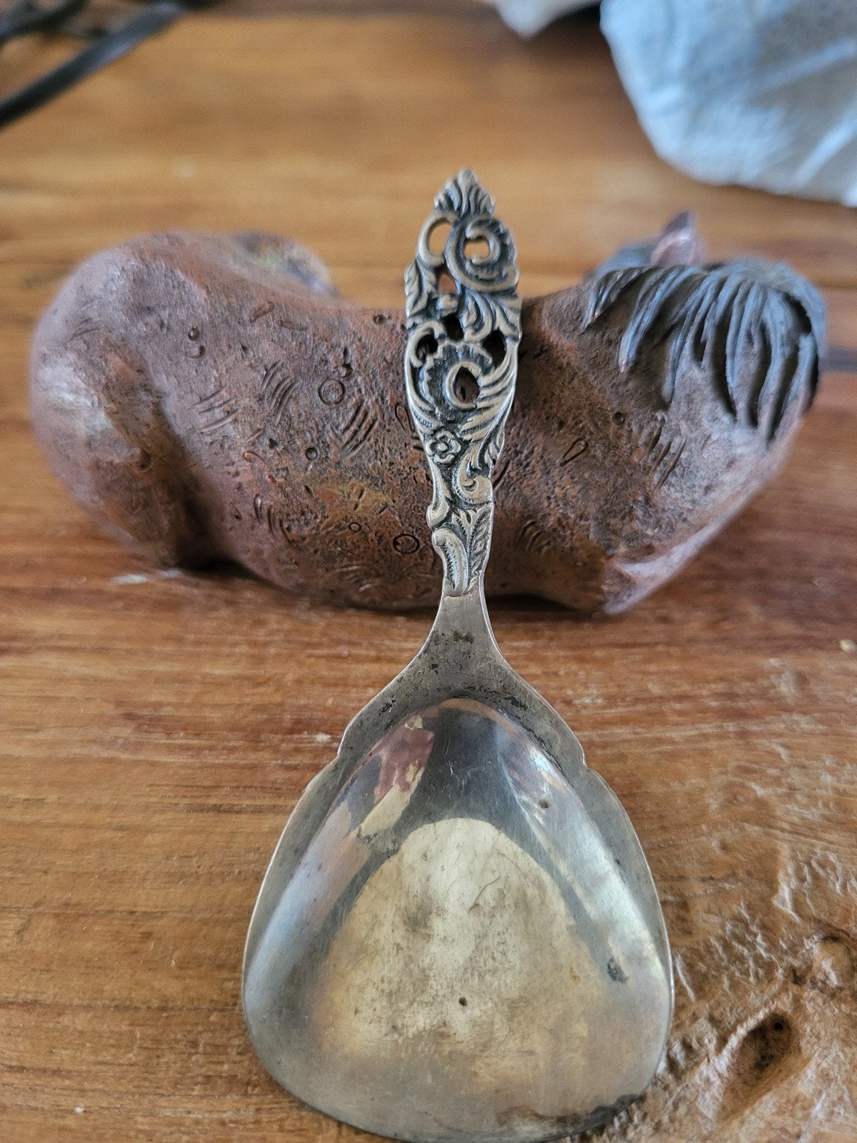 Antieke Gero suikerschep met sierlijk handvat, Antiek en Kunst, Ophalen of Verzenden