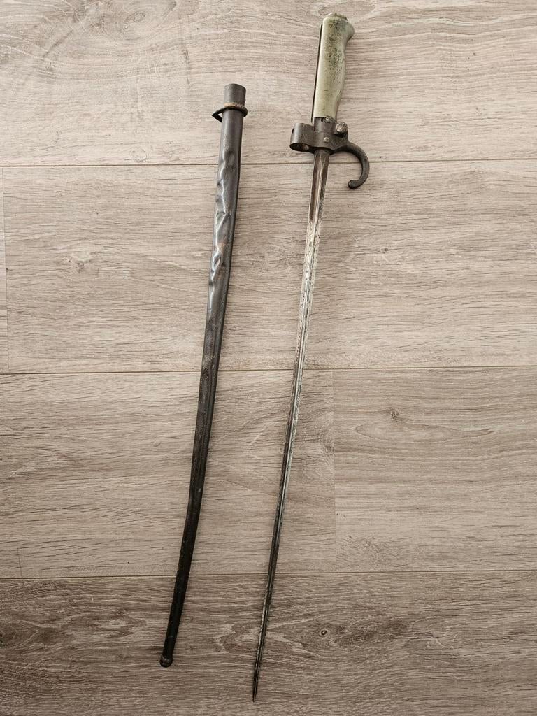 Franse M1874 Gras Bajonet met Schede, Verzamelen, Militaria | Algemeen, Ophalen of Verzenden