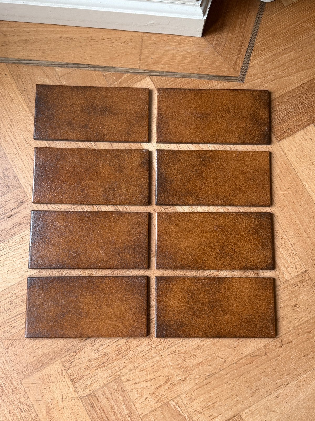 Tegeltjes bruin Vintage Retro origineel jaren ‘70, Doe-het-zelf en Verbouw, Tegels, Ophalen, Nieuw, Minder dan 20 cm, Minder dan 20 cm