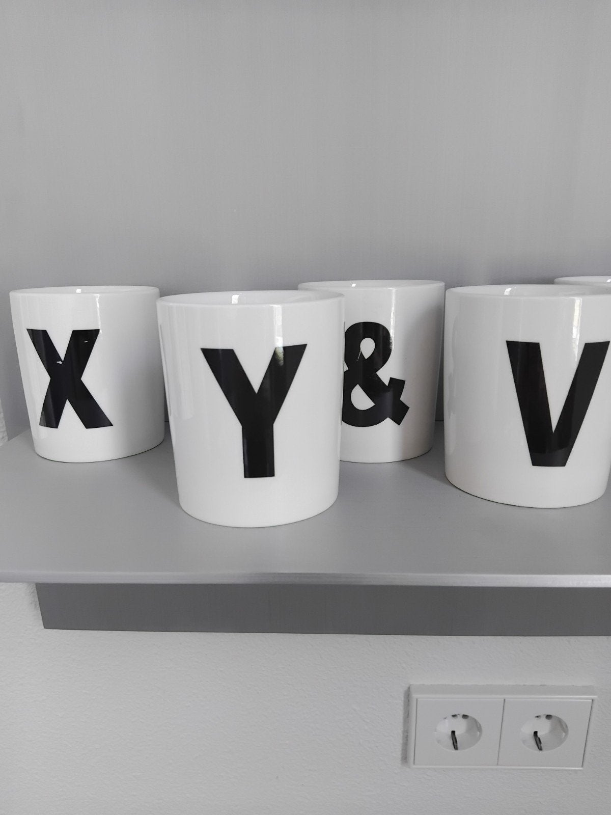 design letters witte koffiemok, Ophalen, Nieuw, Mok, Modern