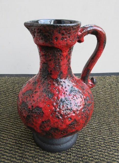 Stein Keramik 70 28 vintage vaas West-Germany rood fat lava, Huis en Inrichting, Woonaccessoires | Vazen, Gebruikt, Rood, Minder dan 50 cm