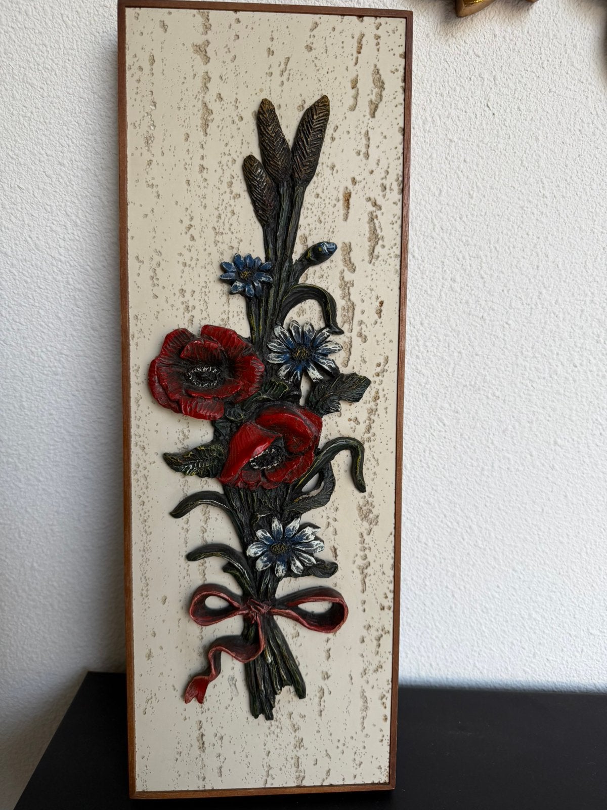 Vintage wanddecoratie 3D klaproos jaren 60/70, Ophalen of Verzenden