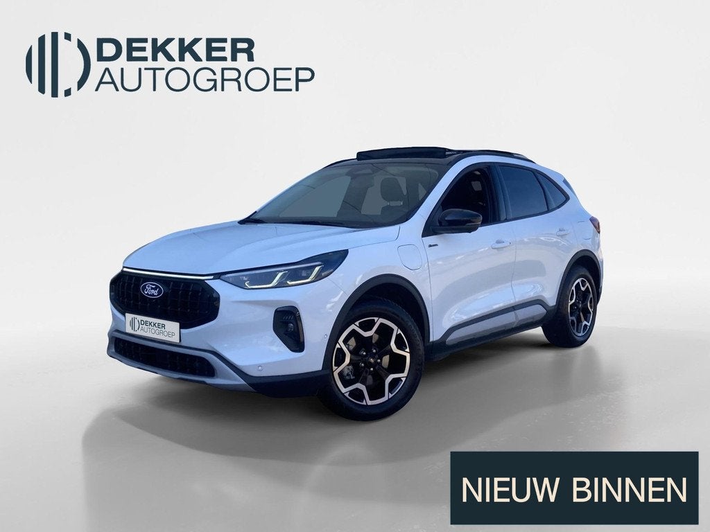 Ford Kuga 2.5 PHEV 243 pk Active X Elektrisch wegklapbare tr, Auto's, Ford, 14 kWh, Gebruikt, Leder en Stof, Wit