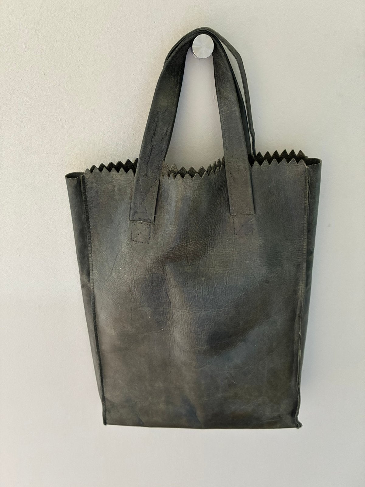 Grijze leren tas van Myomy do Goods / my paper bag, Ophalen of Verzenden, Gebruikt, Grijs, Handtas