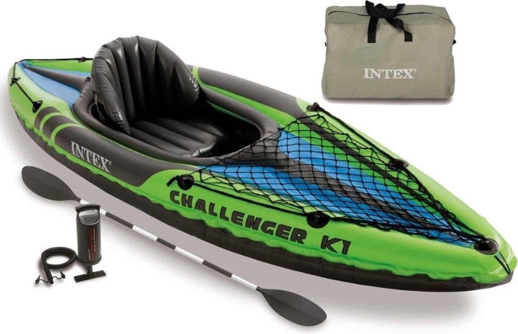 Intex Challenger K1 kajak – compleet met accessoires, Watersport en Boten, Ophalen, Opblaasbaar, Zo goed als nieuw, 1-persoons