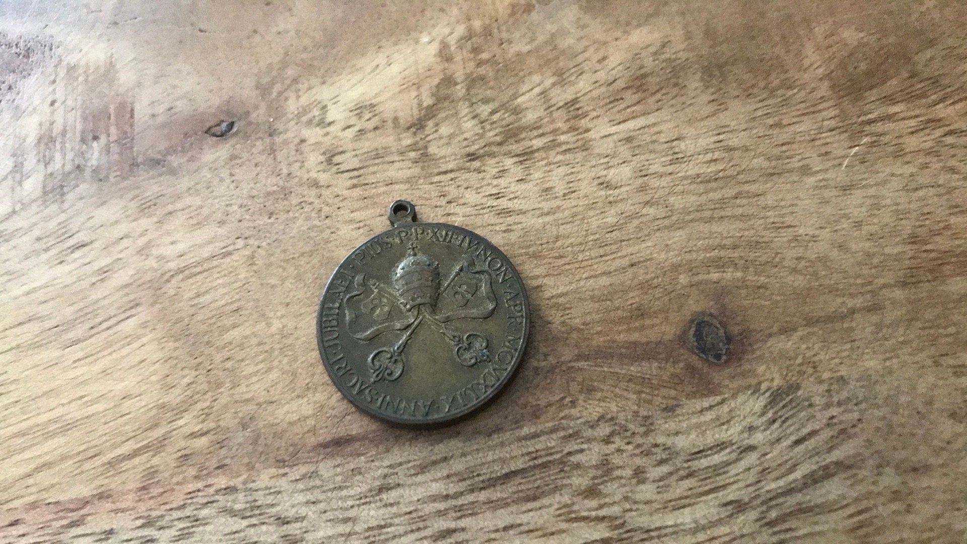 Antieke Vaticaanse medaille Paus Pius X11 1939-1949 Brons, Ophalen of Verzenden, Gebruikt, Overige typen, Christendom | Katholiek