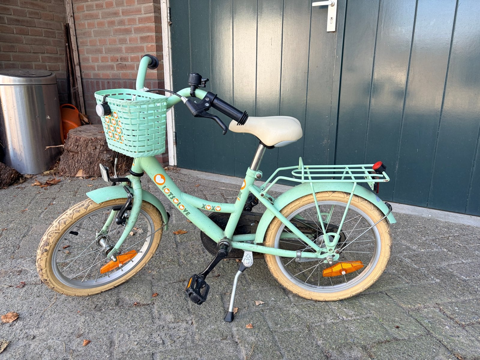 Bike Fun Kids kinderfiets groen 16 inch, Ophalen, Gebruikt, Velgrem, 16 tot 20 inch