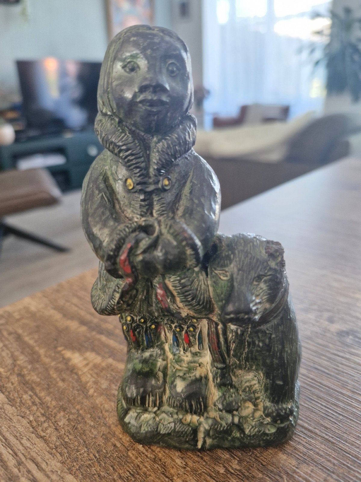 The Wolf sculpture beeldje - Eskimo met hond, Ophalen of Verzenden