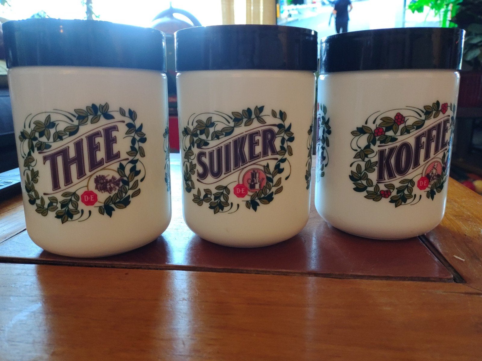 Vintage Douwe Egberts voorraadpotten (3 stuks), Ophalen of Verzenden