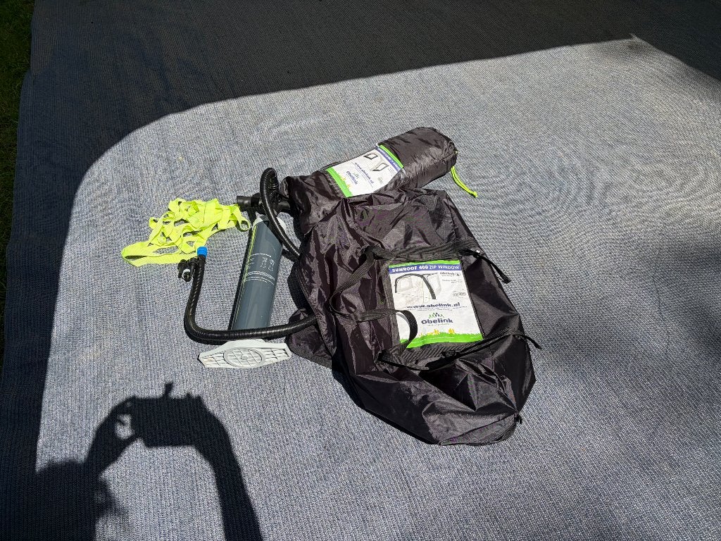 Opblaas luifel caravan, Ophalen, Gebruikt