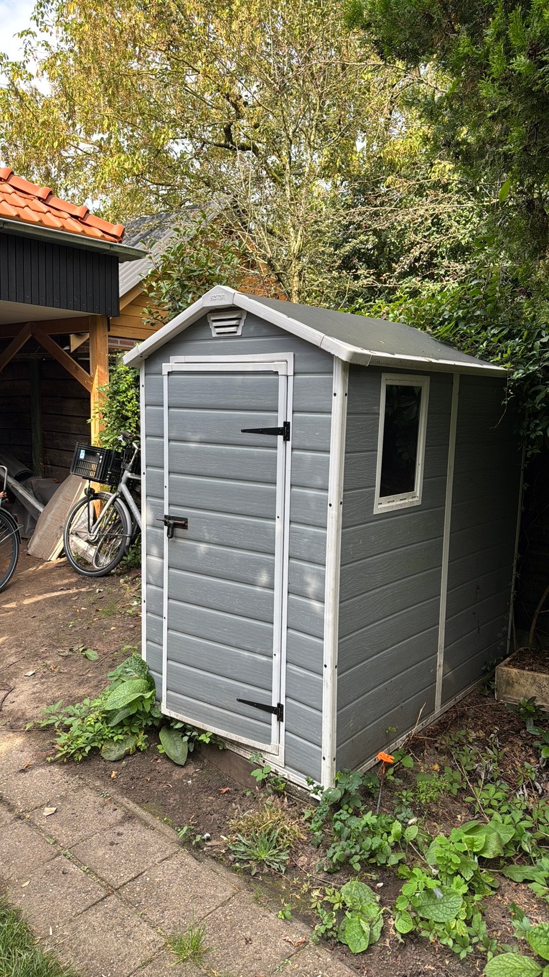 Keter manor tuinhuisje, Tuin en Terras, Kunststof, 1 raam, Ophalen, Minder dan 250 cm
