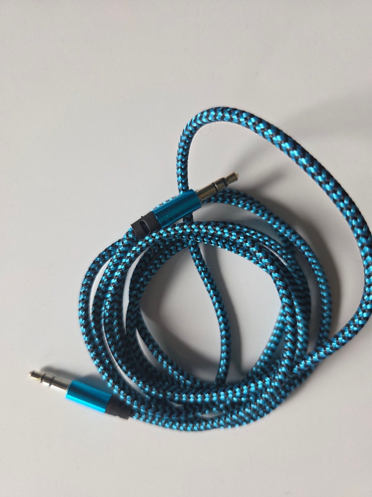 Audio kabel 3.5mm jack - Blauw/Zwart gevlochten, Ophalen of Verzenden, Nieuw, Minder dan 2 meter, Interlink-kabel