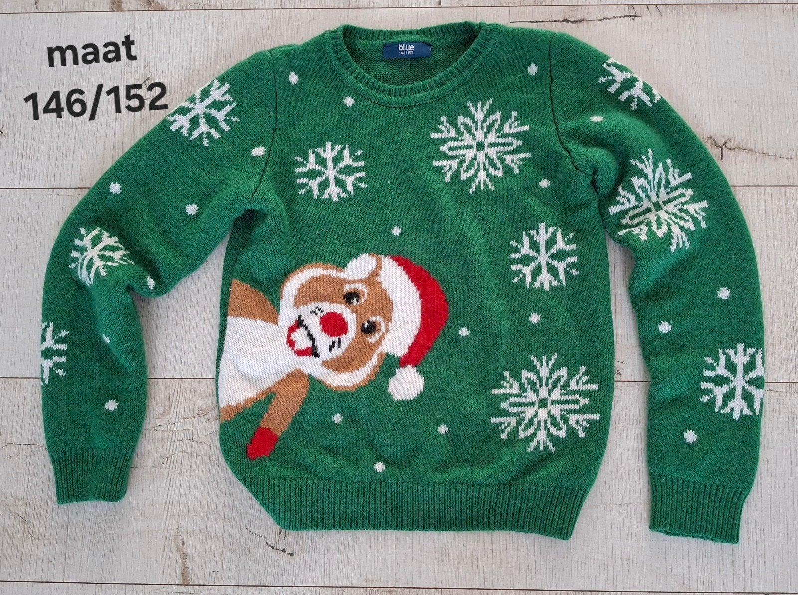 AH Hamster Kersttrui Groen Maat 146/152, Jongen of Meisje, Ophalen of Verzenden, Zo goed als nieuw, Ah