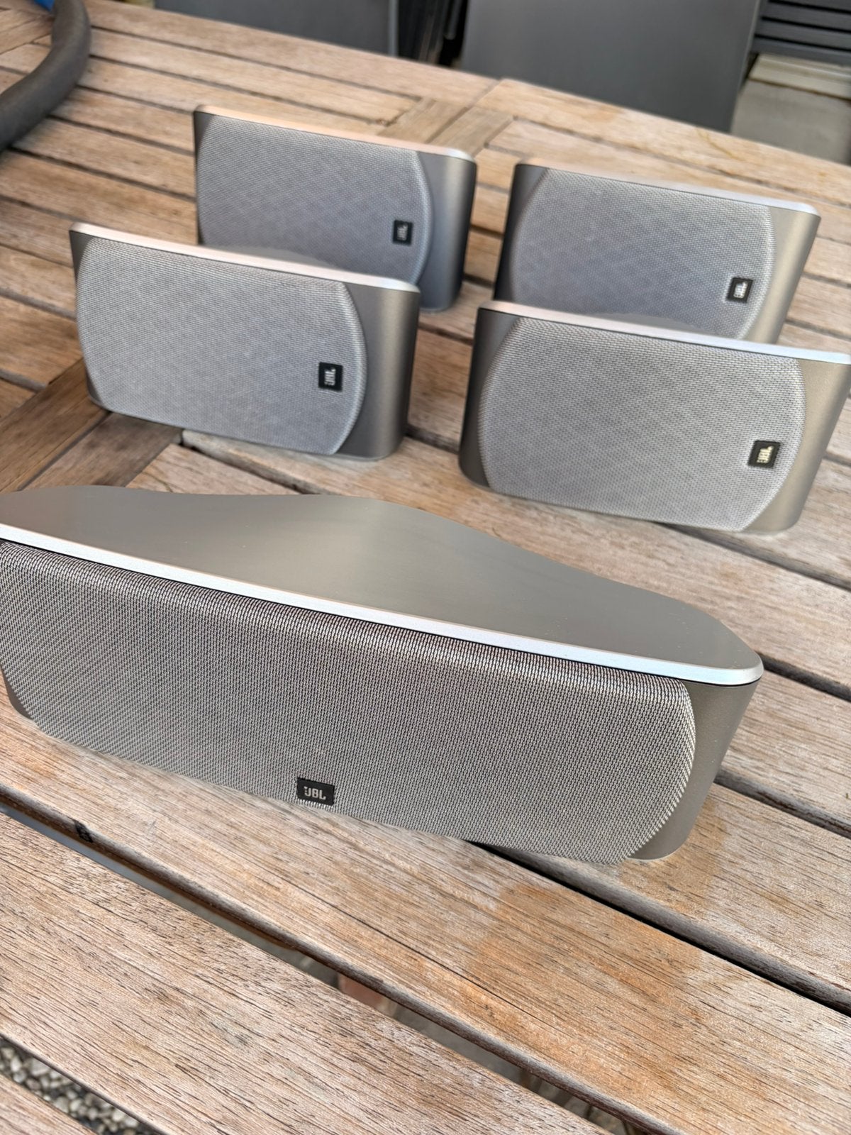 JBL 5.0 speakerset 4 satellieten + centerspeaker, Overige merken, Gebruikt, 70 watt of meer, Ophalen of Verzenden