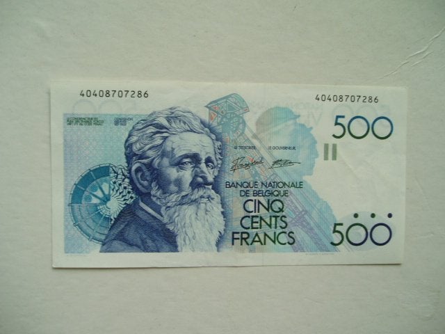 1403. België, 500 francs (1982-1988) Constantine Meunir., Postzegels en Munten, Verzenden, Los biljet